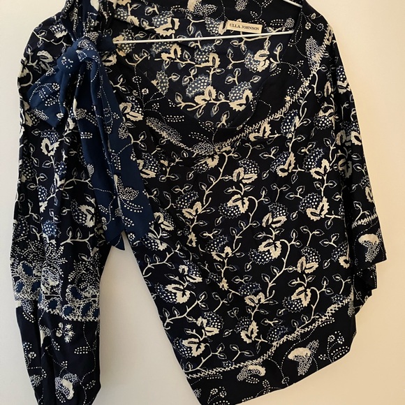 Ulla Johnson Asima Floral Printed One Shoulder Blouse Top Size 2 - Picture 5 of 7